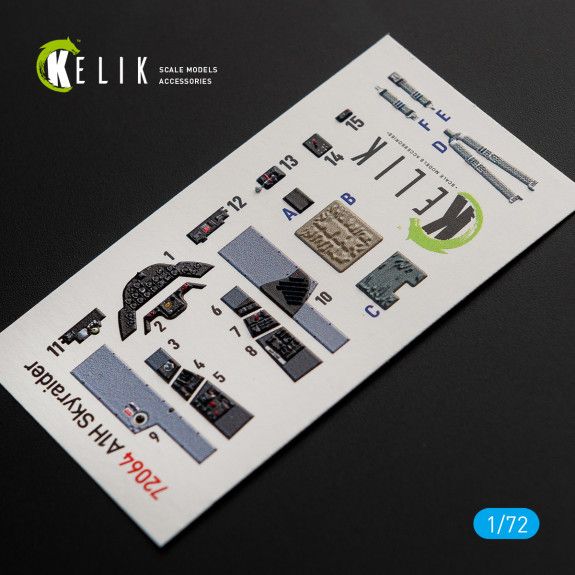 1:72 A1H SKYRAIDER INTERIOR 3D DECALS FOR HASEGAWA KIT