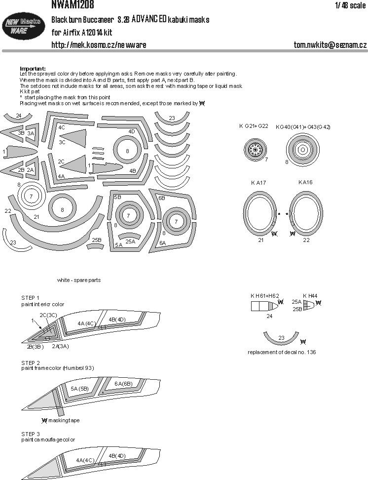 1:48 Blackburn Buccanner S.2B ADVANCED kabuki masks