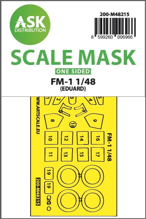 1:48 FM-1 one-sided express fit mask for Eduard