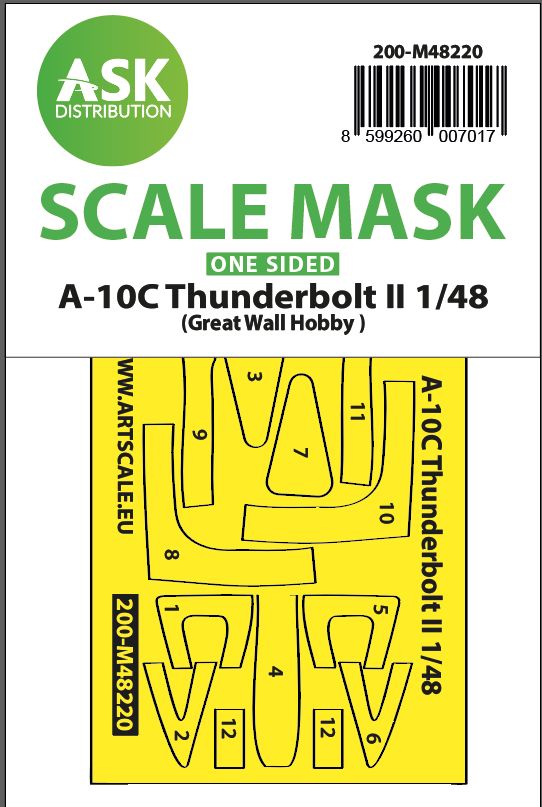 1:48 A-10C Thunderbolt II one-sided express fit mask for GWH