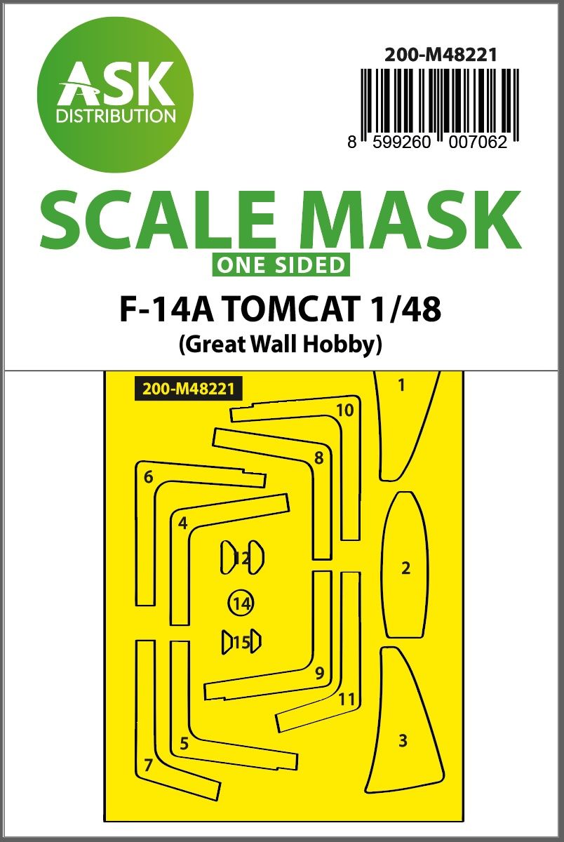 1:48 F-14A Tomcat one-sided express fit mask for GWH
