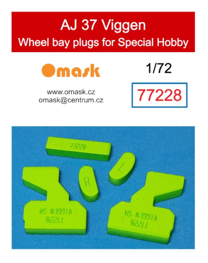 1:72 AJ 37 Viggen wheel bay plugs (for Special Hobby)