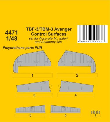 1:48 TBF-3/TBM-3 Avenger Control Surfaces