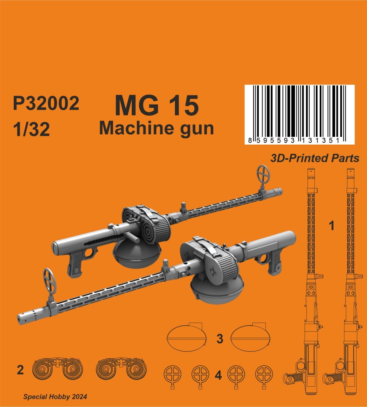 1:32 MG 15 Machine gun 1/32 (2 pcs)