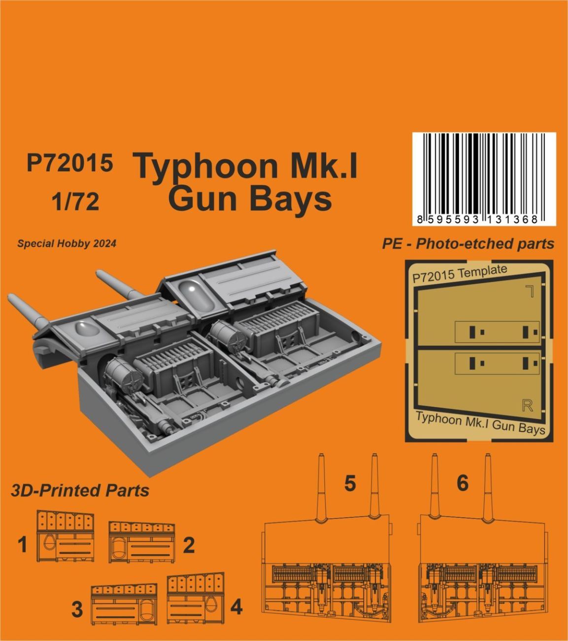 1:72 Typhoon Mk.I Gun Bays Correction Set for Airfix kit