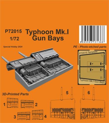 1:72 Typhoon Mk.I Gun Bays Correction Set for Airfix kit
