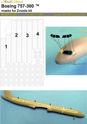 1:144 Boeing 757-300 - paint masks (designed to be used with Zvezda kits)