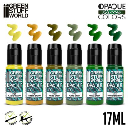 Opaque Paint Set - Green Colours