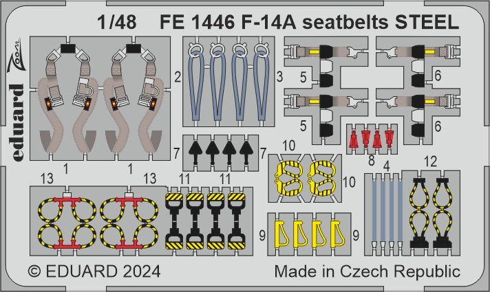 1:48 F-14A Tomcat seatbelts STEEL