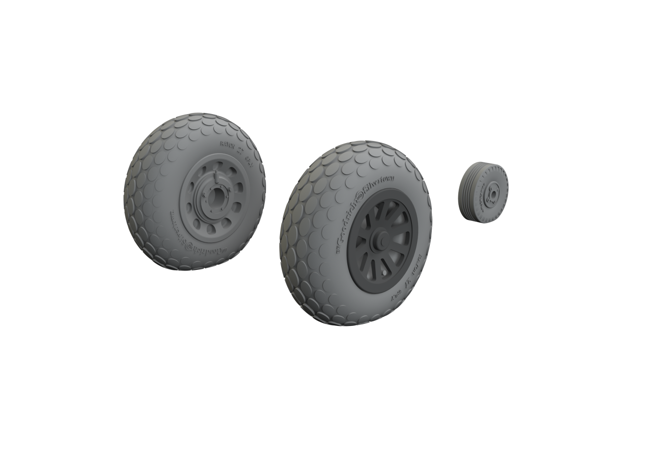 1-:48 P-51B/C wheels oval tread