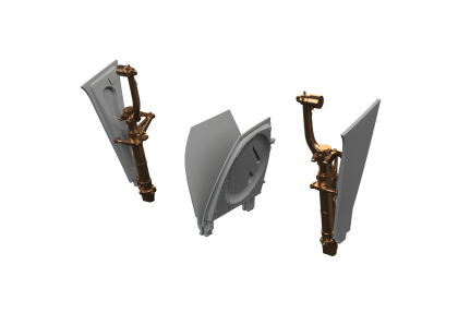1:48 P-51B/C undercarriage legs BRONZE