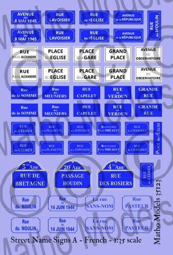 1:35 Street Name Signs A - French