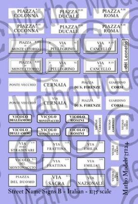 1:35 Street Name Signs B - Italian