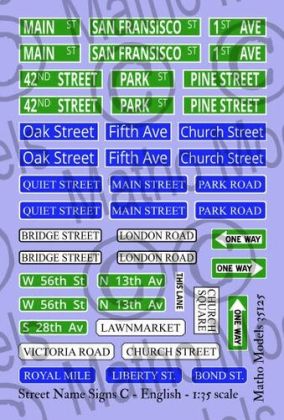 1:35 Street Name Signs C - English