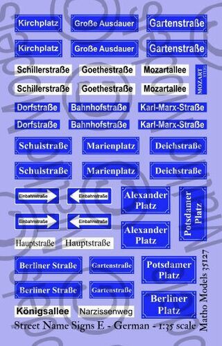 1:35 Street Name Signs E - German