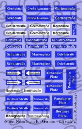 1:35 Street Name Signs E - German