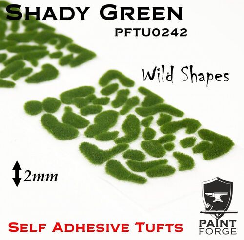 Shady Green Wild Shapes 2 mm - Self Adhesive Tufts