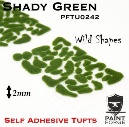 Shady Green Wild Shapes 2 mm - Self Adhesive Tufts