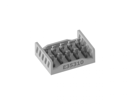 1:35 German horns, 5 pcs. - Early type, two holders variant, for Pz.III E - F and Stug.III A - B