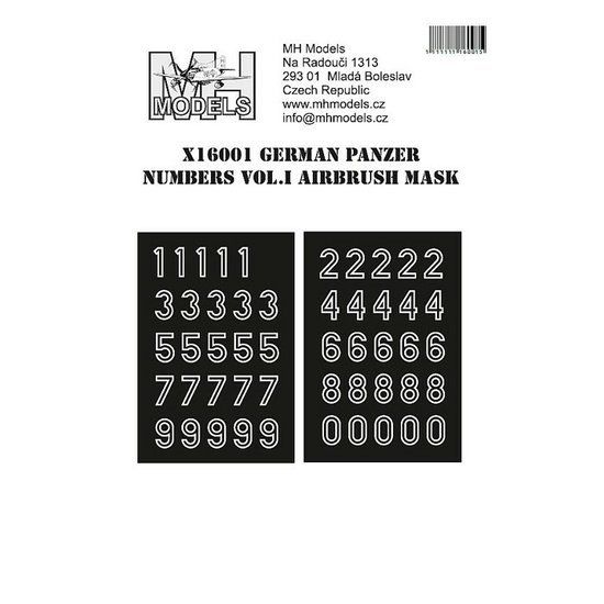 1:16 German panzer numbers vol.I airbrush mask