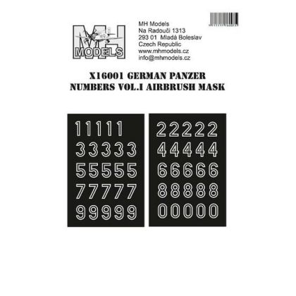 1:16 German panzer numbers vol.I airbrush mask