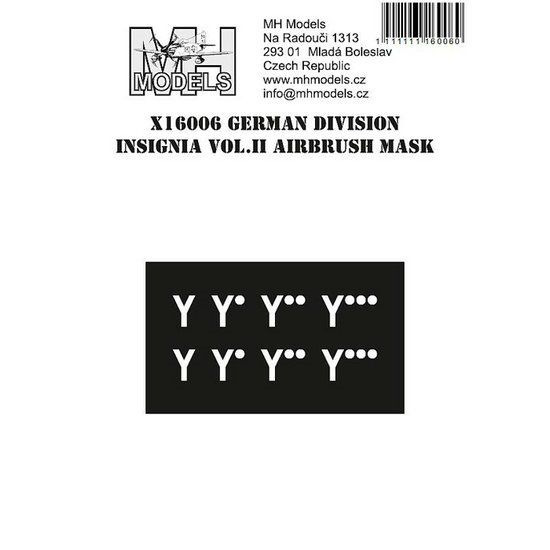 1:16 German division insignia vol.II airbrush mask