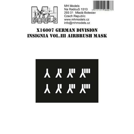 1:16 German division insignia vol.III airbrush mask