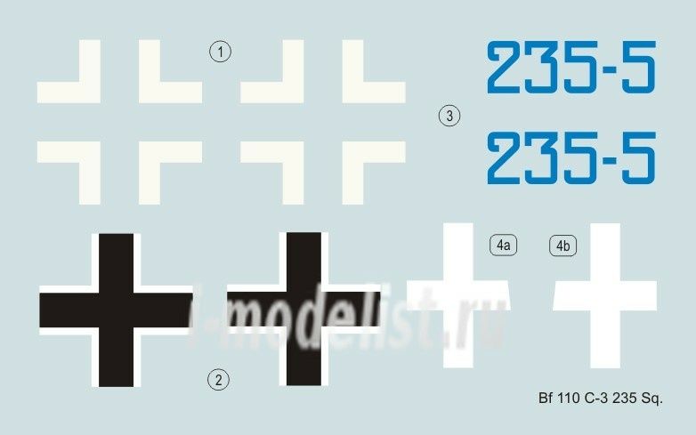 1:48 Decal Bf 110 C-3, 235. Squadrigilia