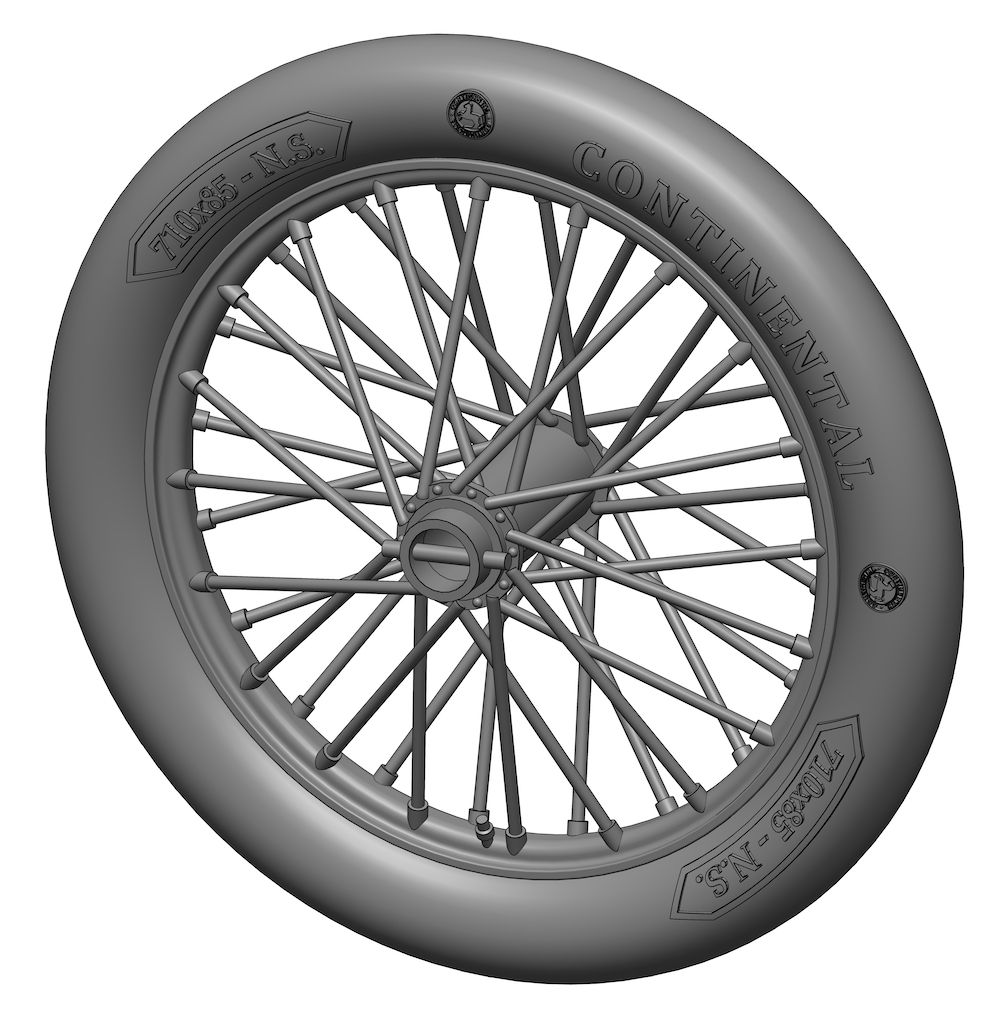 1:48 German 710x85 spoked wheels - 1 pair