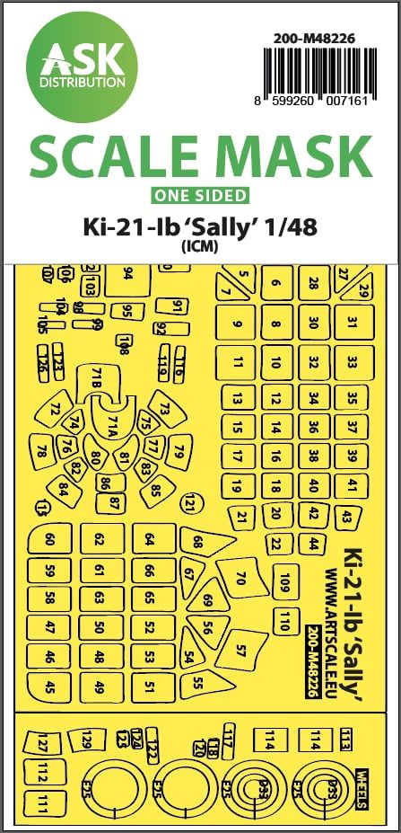1:48 Ki-21-Ib Sally one-sided express fit mask for ICM
