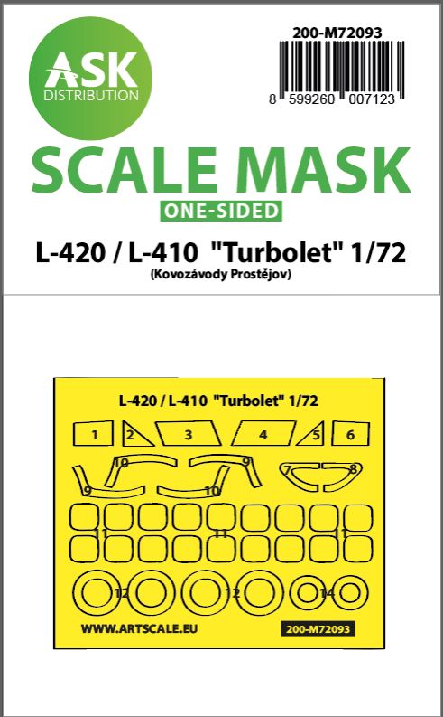 1:72 L-410 / L-420 Turbolet one-sided express fit mask for KP Models