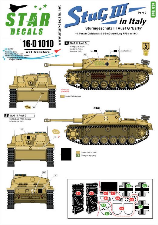 1:16 StuG III in Italy # 2. 16. Panzer Division and SS-StuG-Abteilung RFSS in 1943.