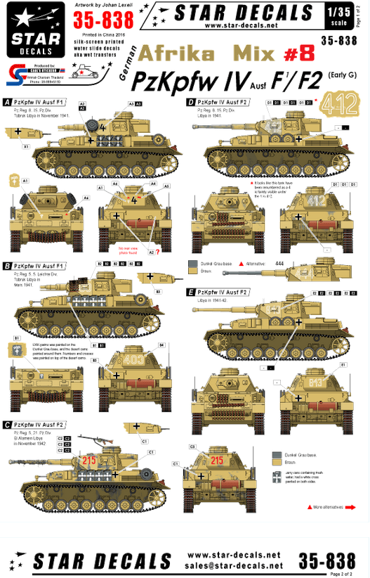 1:35 German Afrika Mix # 8. PzKpfw IV Ausf F / F2.