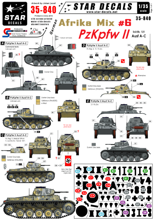 1:35 German Afrika Mix # 6. PzKpfw II Ausf A-C.