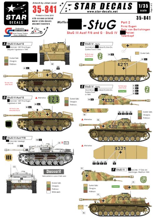 1:35 Waffen-SS StuG # 2. StuG III AusF/8, Ausf G, StuG IV.
