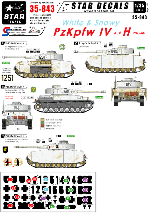 1:35 White and Snowy PzKpfw IV Ausf H. Whitewashed Pz IV on the Ostfront 1943-44.