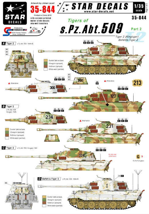 1:35 Tigers of s.Pz.Abt.509 # 2. Tiger 2 and BefehlsTiger 2.