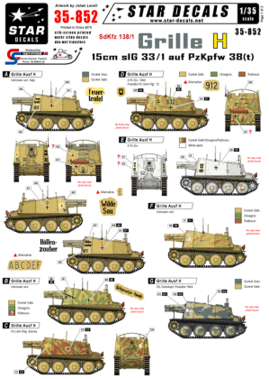 1:35 Grille Ausf H. 15cm sIG 33 auf Pz 38(t) Sdkfz 138/1