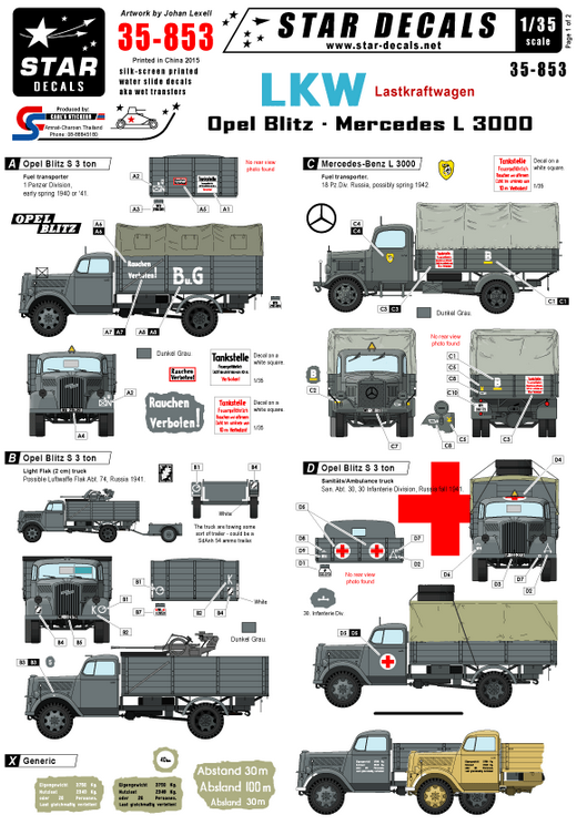 1:35 LKW - Lastkraftwagen. Opel Blitz and Mercedes 3000 trucks