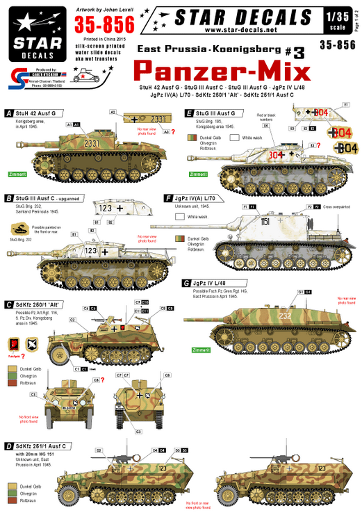 1:35 East Prussia/Koenigsberg # 3. Panzer Mix - StuG III, StuH 42, PzJg IV...