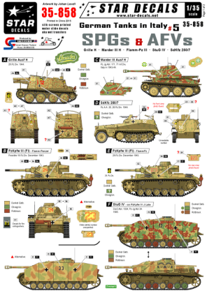 1:35 German tanks in Italy # 5. SPGs and AFVs. Grille, Marder, StuG IV...
