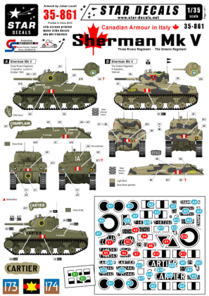 1:35 Canadian Sherman Mk V in Italy. Three Rivers and Ontario Regiment.