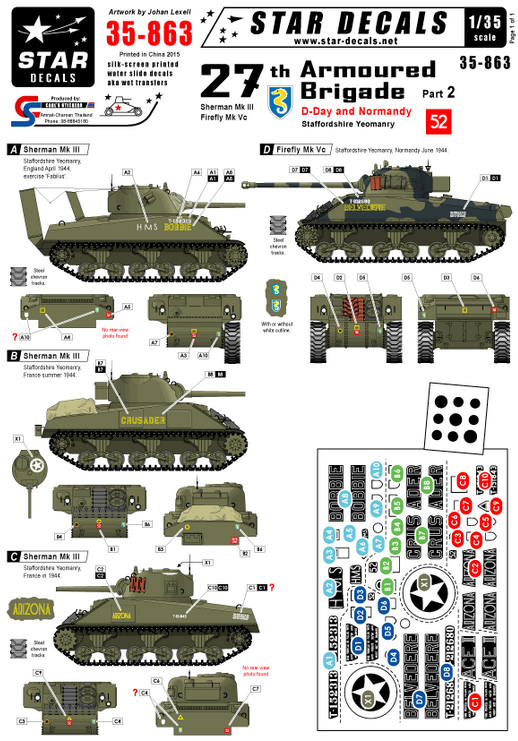 1:35 Br. 27th Arm.Bde. D-Day/Normandy # 2. Sherman III, Firefly Vc