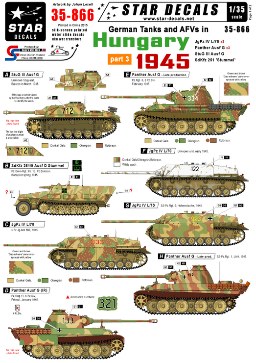 1:35 German tanks in Hungary 1945 # 3. JgPzIV L/70, Panther G, StuG III etc...