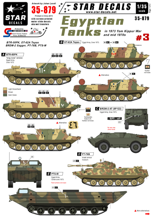 1:35 Egyptian Tanks # 3. BTR-50PK, OT-62 Topas, BRDM-2 Sagger...etc