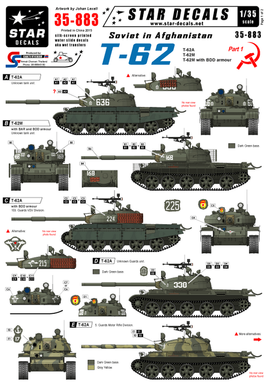 1:35 Soviet in Afghanistan # 1. T-62 tanks.