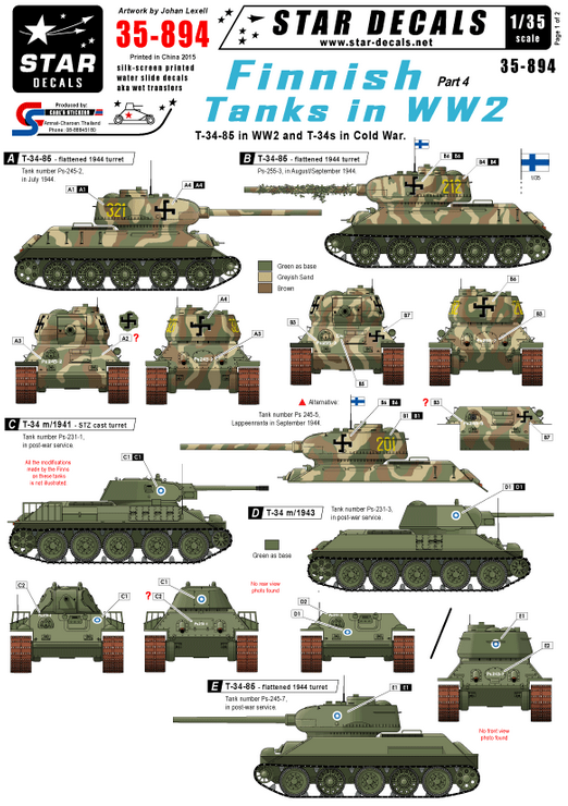 1:35 Finnish Tanks in WW2 # 4. T-34-85 in ww2 +T-34 in cold war
