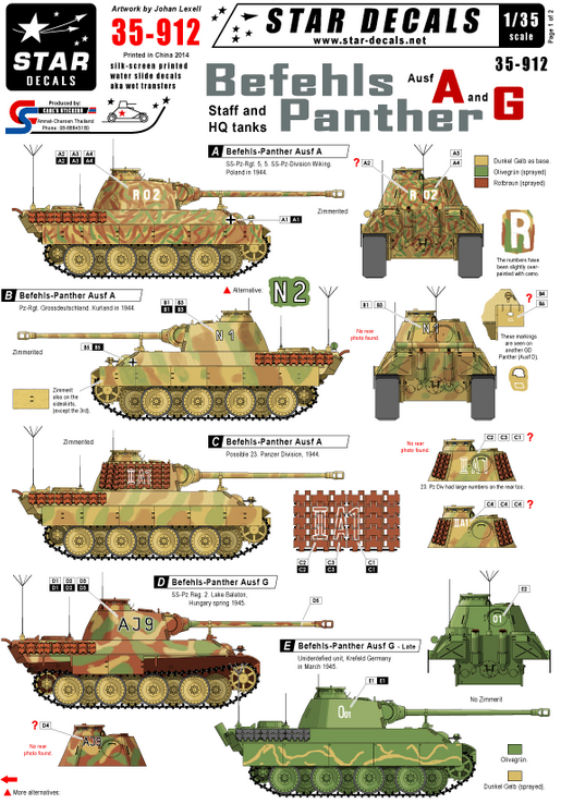 1:35 Befehls-Panther Ausf A and G.