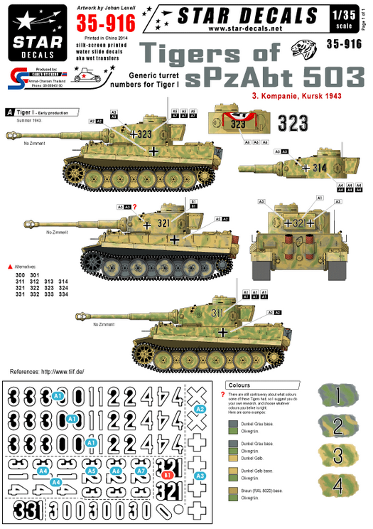 1:35 Tigers of sPzAbt 503 # 3. Generic numbers 3. Komp. Kursk 1943.