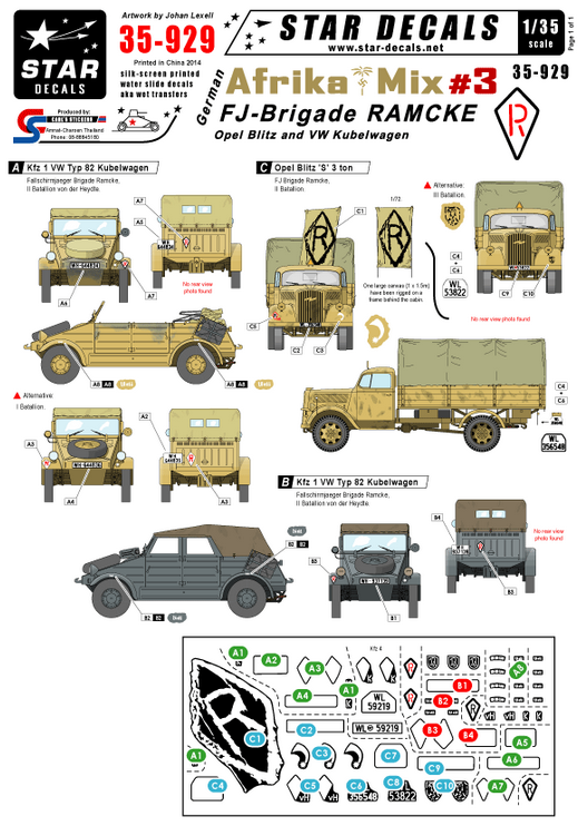 1:35 German Afrika Mix # 3. FJ-Brigade 'Ramcke' .